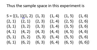 Sample space in probability